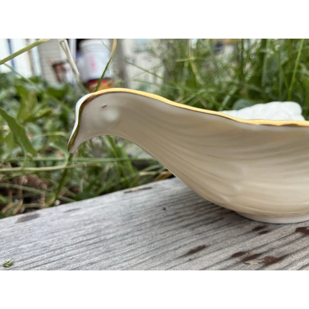 Lenox Dove Collection Open trinket Dish Bowl Gold Trim 8